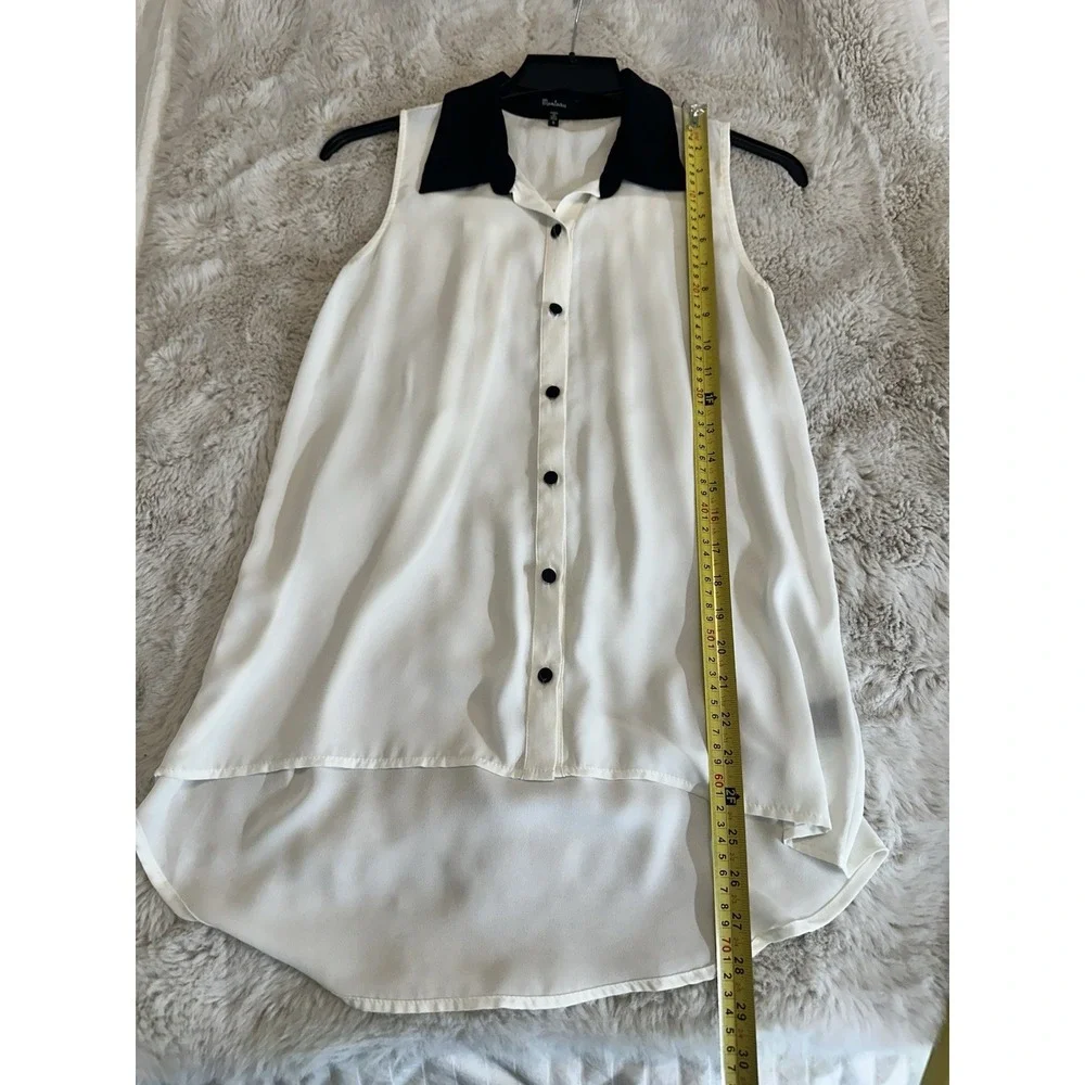 Monteau  Black & White Tie Blouse Size‎ S